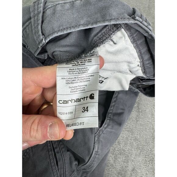 Carhartt Rugged Flex Relaxed Fit Canvas Work Short Men's Size 34 Gray - Picture 7 of 11